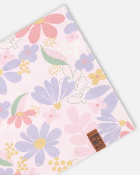 Stretch Jersey Neck Tube Pink Flower Print-2