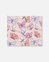 Stretch Jersey Neck Tube Pink Printed Butterflies-1