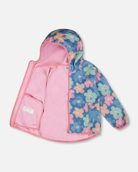 Softshell Jacket Blue Flower Print-1