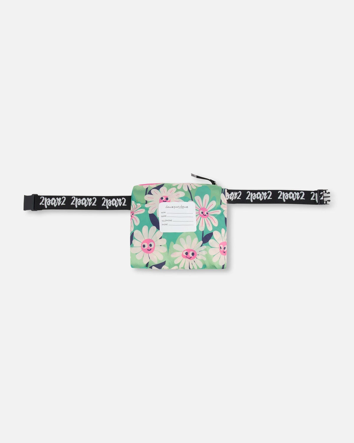 Deux par Deux green packable windbreaker with smiling flower print, view 7