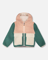 Sherpa Jacket Light Pink Colorblock-0