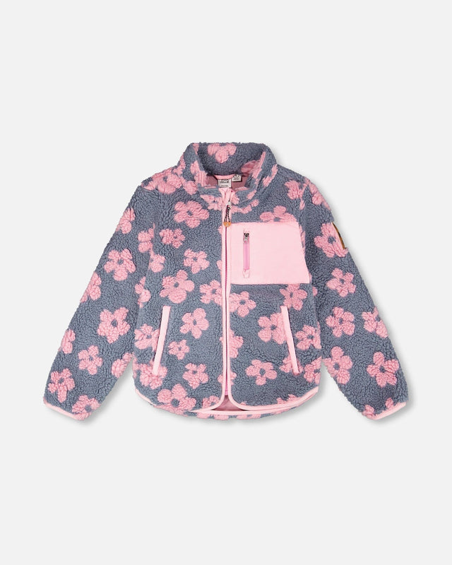 Sherpa Jacket Pink Flowers-0
