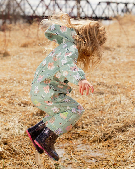 Rain One-Piece In Polyurethane Green Frog Print-1