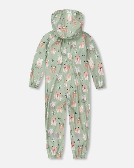 Rain One-Piece In Polyurethane Green Frog Print-4