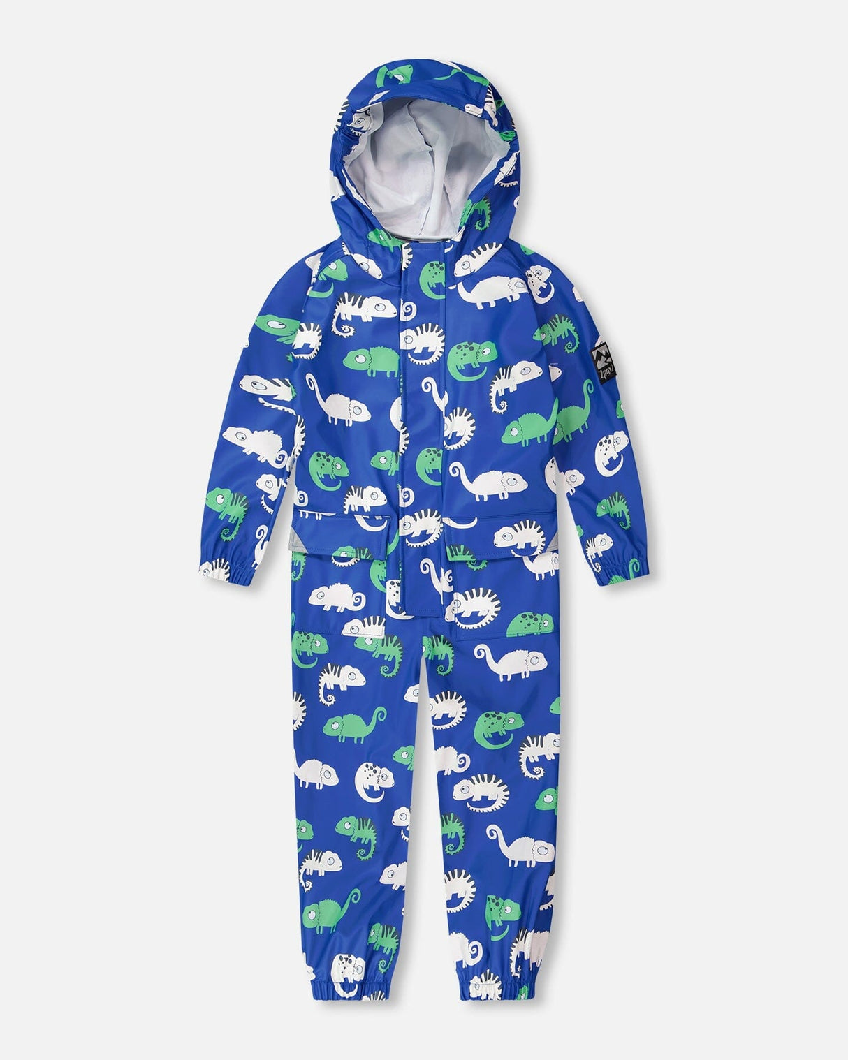 Rain One-Piece In Polyurethane Blue Chameleon Print-0