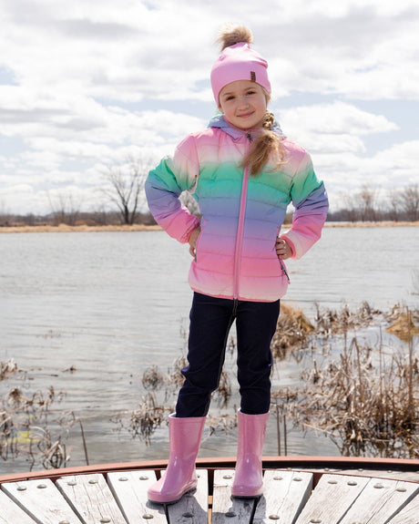 Rain Boots In Natural Rubber Pink Glitter-1