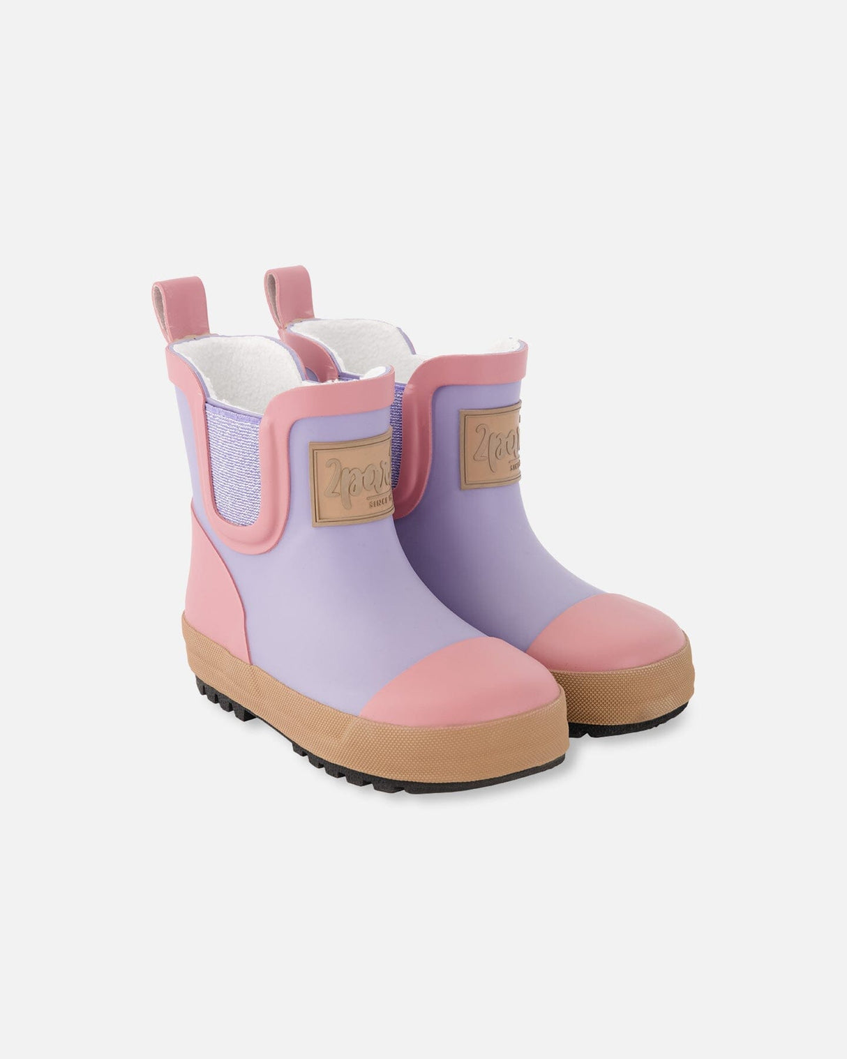 Short Rain Boots In Natural Rubber Lavender-0
