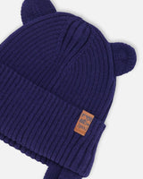 Baby Knit Hat Navy Blue-3