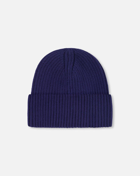 Knit Hat Navy Blue-3