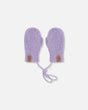 Baby Knit Mittens With Cord Lavender-0