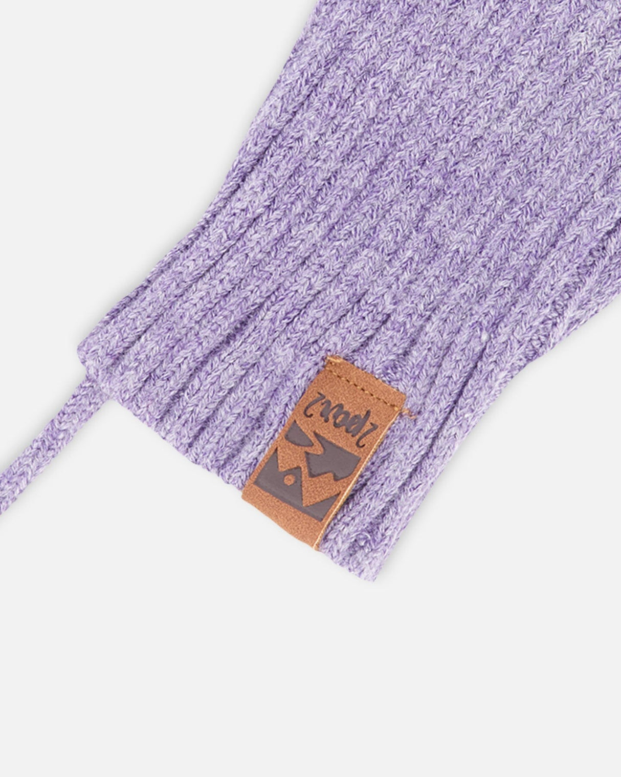 Baby Knit Mittens With Cord Lavender-2