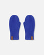 Ribbed Knit Mittens Royal Blue-0