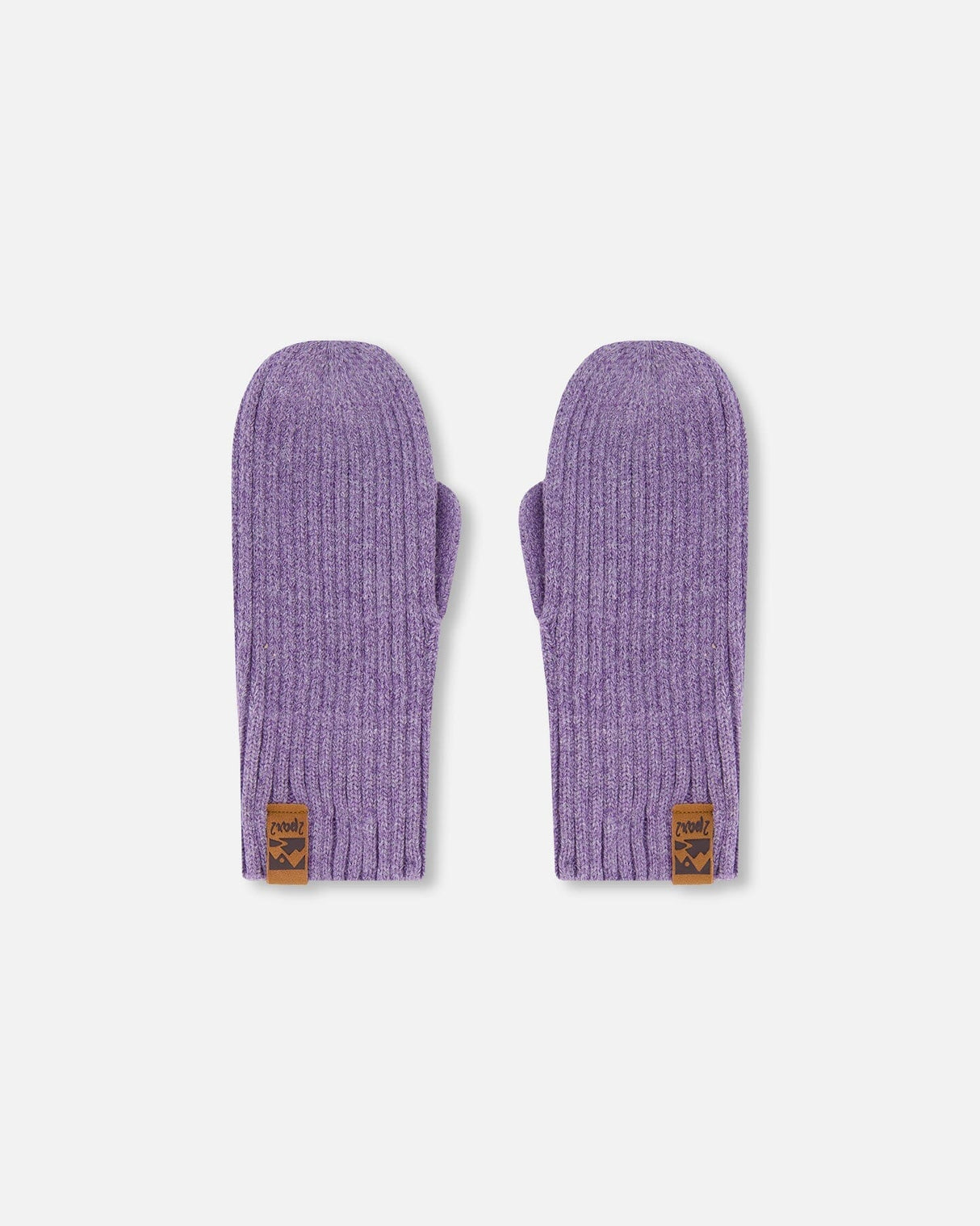 Ribbed Knit Mittens Lavender-0