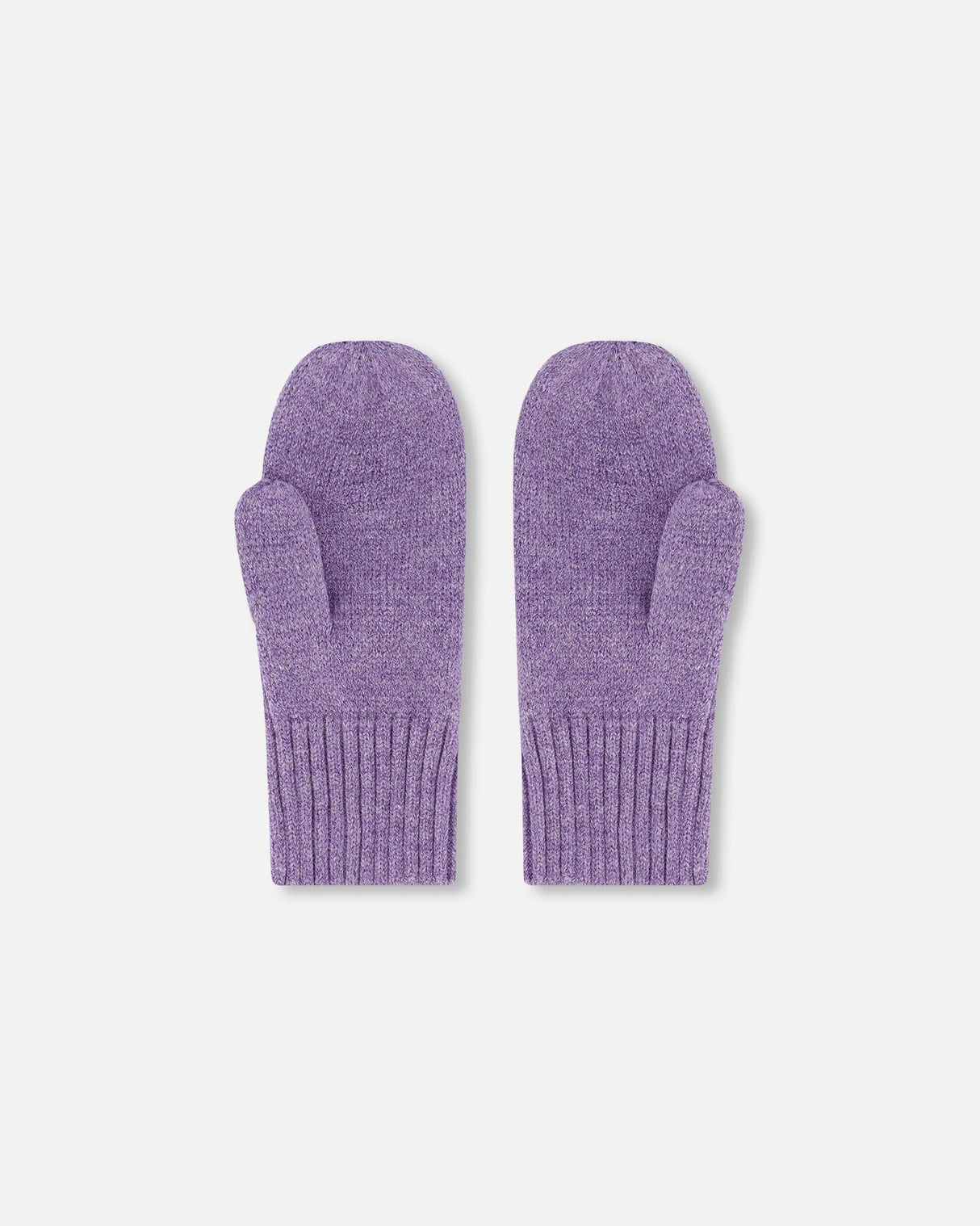 Ribbed Knit Mittens Lavender-2