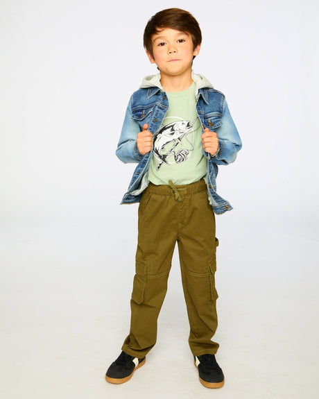 Stretch Twill Carpenter Pants Dark Khaki Green-1