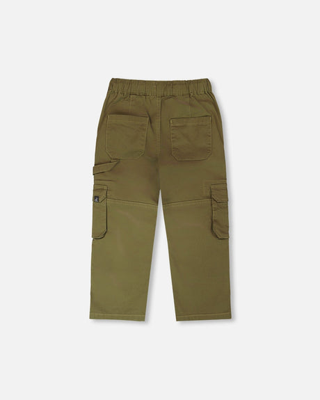 Stretch Twill Carpenter Pants Dark Khaki Green-2
