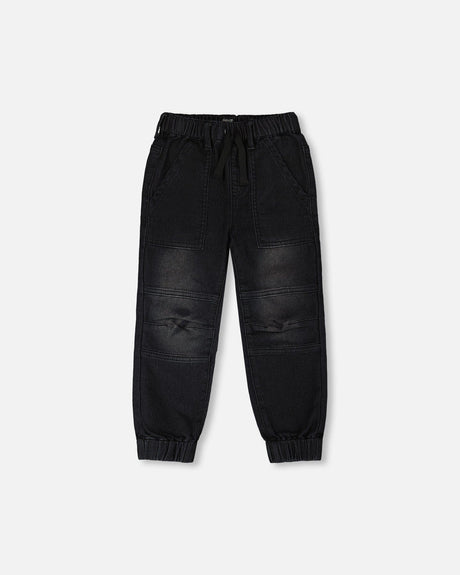 Stretch French Terry Denim Jogger Grey-0