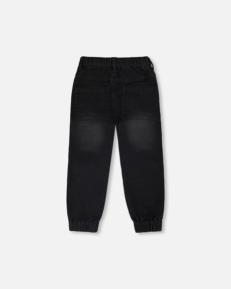 Stretch French Terry Denim Jogger Grey-2