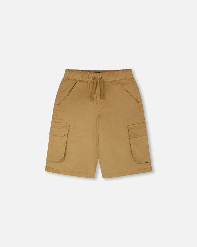 Stretch Twill Bermuda With Cargo Pockets Beige-0