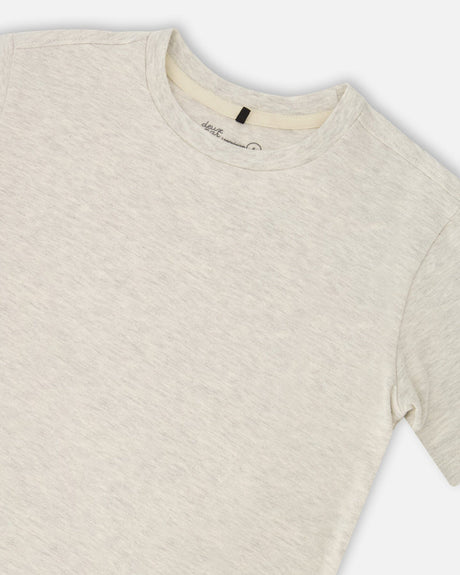 Organic Cotton Jersey T-Shirt Solid Heather Grey-2