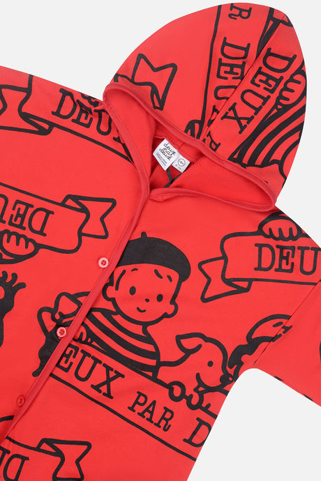 40Th Anniversary Printed Jersey One-Piece Poppy Red-4