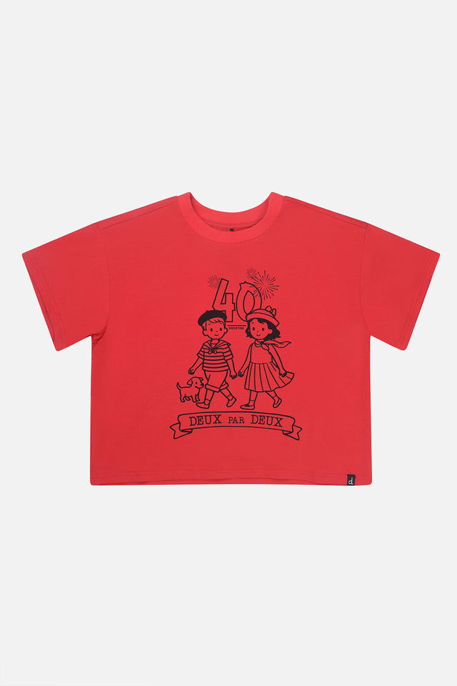 Adult 40Th Anniversary Graphic T-Shirt Poppy Red-0