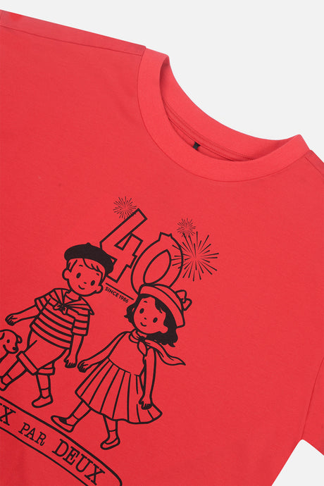 Adult 40Th Anniversary Graphic T-Shirt Poppy Red-4