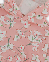 Hooded French Terry Sweatshirt Pink Jasmine Flower Print | Deux par Deux | Jenni Kidz