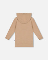 Hooded Rib Tunic Beige | Deux par Deux | Jenni Kidz