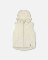 Hooded Vest With Pocket Beige | Deux par Deux | Jenni Kidz