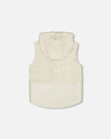 Hooded Vest With Pocket Beige | Deux par Deux | Jenni Kidz