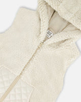 Hooded Vest With Pocket Beige | Deux par Deux | Jenni Kidz