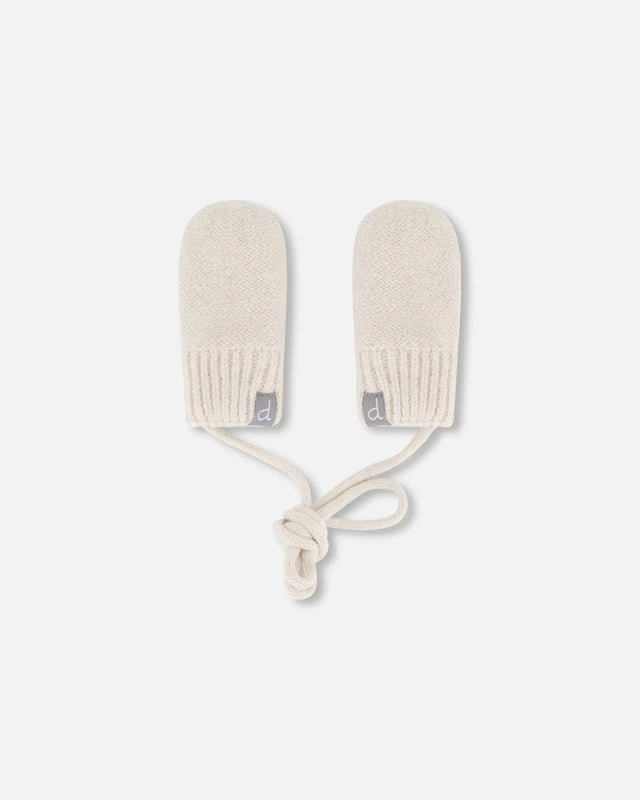 Infant Knit Mittens Off-White | Deux par Deux | Jenni Kidz