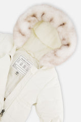 Baby One Piece Snowsuit For Car Seats Off White-3