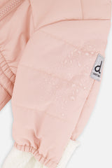 Deux par Deux pale dusty pink baby car seat snowsuit, alternate view 7