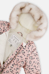 Baby One Piece Snowsuit For Car Seats Rose Leopard Print-3