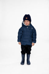 Winter Jacket Adapted For Car Seats Dark Blue-1