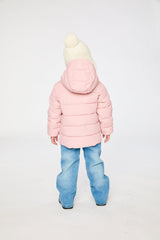 Winter Jacket Adapted For Car Seats Pale Dusty Pink-3