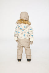 Baby Snug One Piece Snowsuit Adapted For Car Seats Blue Dinosaur Print-3