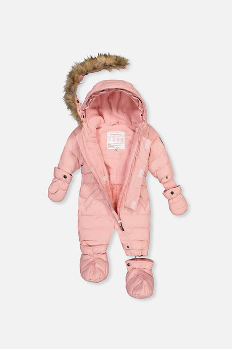 Deux par Deux Baby Original pale dusty pink snowsuit, alternate view 4