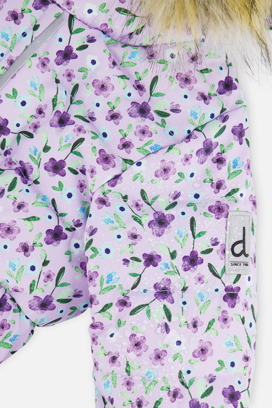 Deux par Deux purple mini flower baby puffy snowsuit, product photo 7