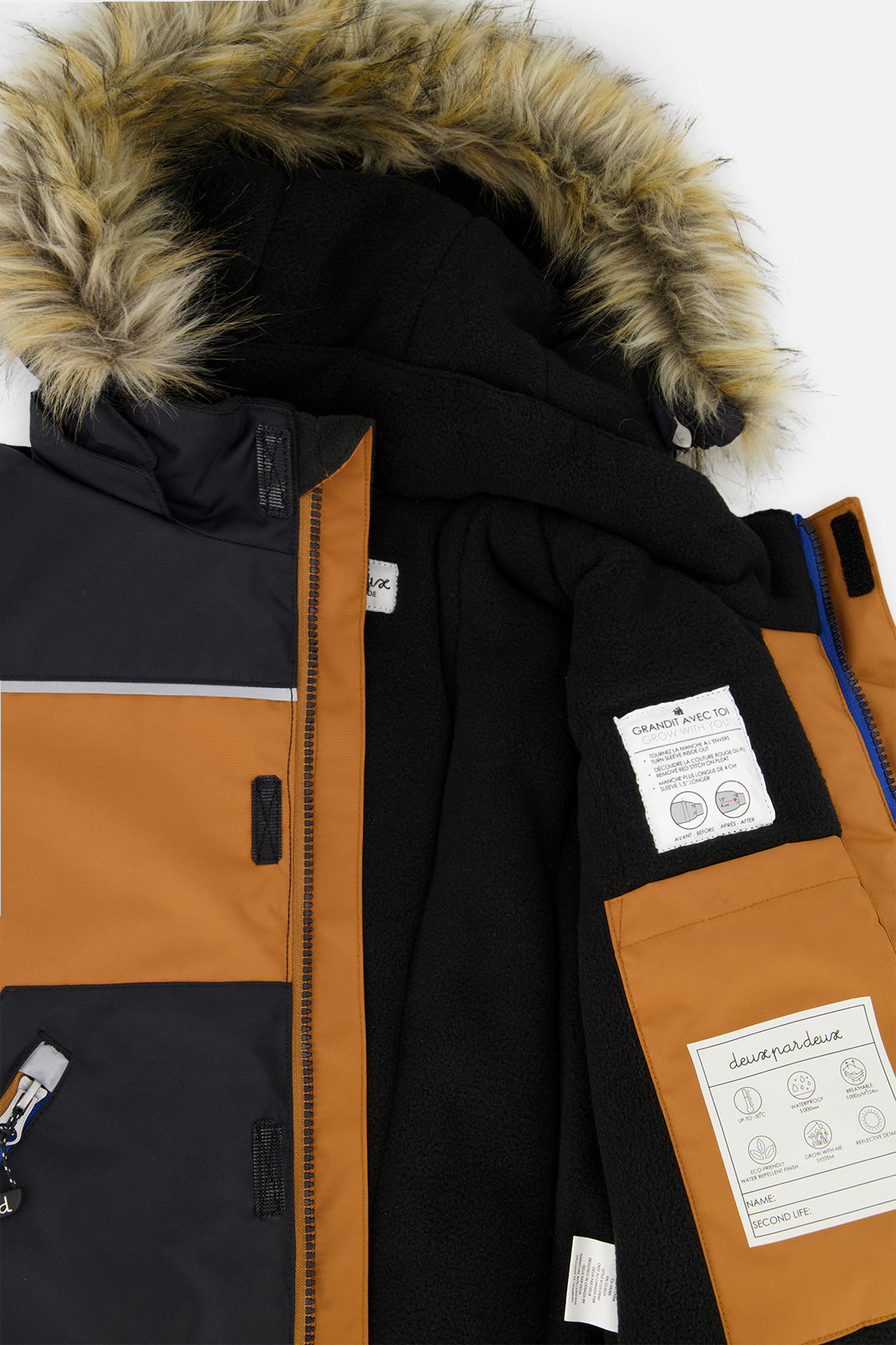 Deux par Deux black, brown and blue DISCOVER snowsuit, product photo 8