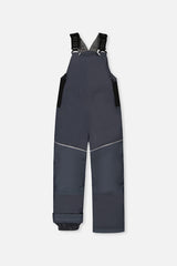 Deux par Deux DISCOVER dark grey bib snow pants with suspenders, front view