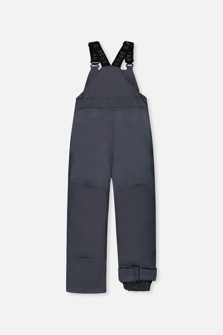 Deux par Deux DISCOVER dark grey bib snow pants, back view