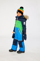 Kids One Piece Discover Snowsuit Blue Green And Orange-2