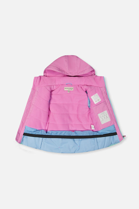 Girls waterproof DISCOVER snowsuit with faux fur hood