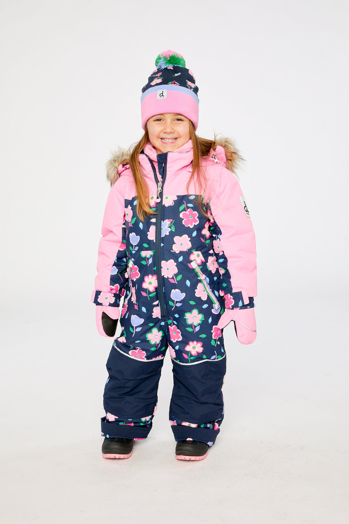 Kids One Piece Discover Snowsuit Blue Floral Print-0