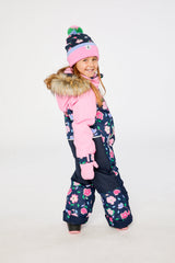 Kids One Piece Discover Snowsuit Blue Floral Print-2