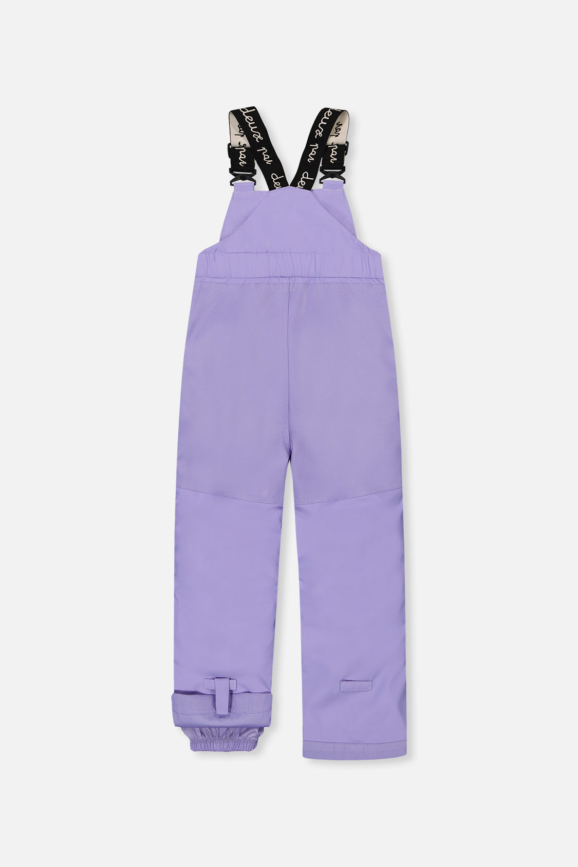 Deux par Deux DISCOVER lavender bib snow pants, back view