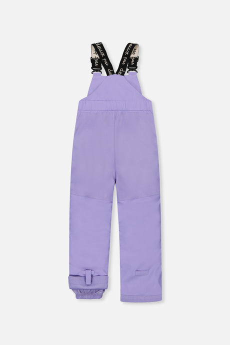 Deux par Deux DISCOVER lavender bib snow pants, back view